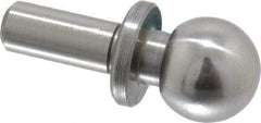 Jergens - 3/8" Ball Diam, 3/16" Shank Diam, Steel Inspection Tooling Ball - Slip-Fit Shank, 3/4" Ball Center to Shank Bottom, 0.3" Ball Center to Shoulder Bottom, with Shoulder - All Tool & Supply