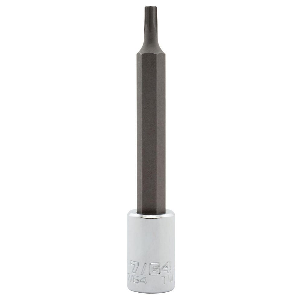 Hand Hex & Torx Bit Sockets; Socket Type: Hex Bit Socket; Tool Type: Hex Bit Socket; Hex Size (Inch): 9/32 in; Bit Length (Inch): 2-3/4; Bit Length: 2.75 in; Insulated: No; Material: Steel; Finish: Chrome-Plated; Overall Length (Inch): 2-3/4 in; Non-spark