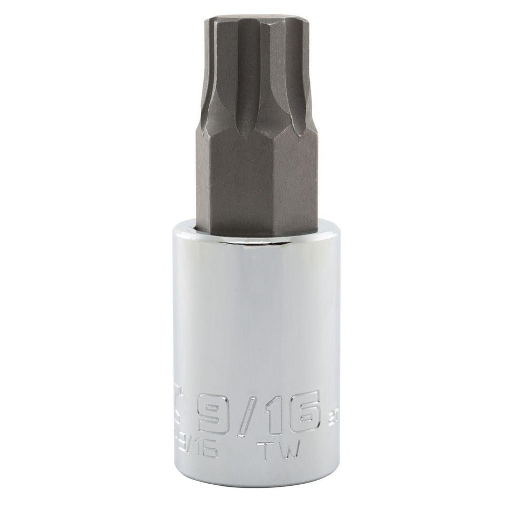 Hand Hex & Torx Bit Sockets; Socket Type: Hex Bit Socket; Tool Type: Hex Bit Socket; Hex Size (Inch): 9/16 in; Bit Length (Inch): 2-3/4; Bit Length: 2.75 in; Insulated: No; Material: Steel; Finish: Chrome-Plated; Overall Length (Inch): 2-3/4 in; Non-spark