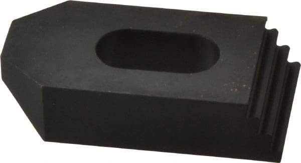 Jergens - 1/2" Stud, Low Carbon Steel, Plain Strap Clamp - 1/2" Travel, 2-1/2" OAL x 1-1/4" Wide x 5/8" High, Black Oxide Finish, Tapered Nose - All Tool & Supply