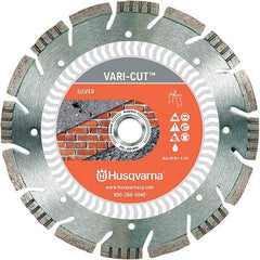 Husqvarna - 10" Diam, 5/8 & 7/8" Arbor Hole Diam, Continuous Edge Tooth Wet & Dry Cut Saw Blade - Diamond-Tipped, Fast Cutting Action, Standard Round Arbor - All Tool & Supply