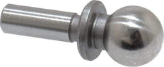 Jergens - 1/4" Ball Diam, 1/8" Shank Diam, Steel Inspection Tooling Ball - Slip-Fit Shank, 9/16" Ball Center to Shank Bottom, 0.2" Ball Center to Shoulder Bottom, with Shoulder - All Tool & Supply