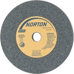 Norton - 4" Diam x 1/2" Hole x 1/2" Thick, I Hardness, 100 Grit Surface Grinding Wheel - Silicon Carbide, Type 1, Fine Grade, 8,120 Max RPM, Vitrified Bond, No Recess - All Tool & Supply