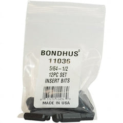 Bondhus - Screwdriver Bit Sets Type: Insert Bit Set Drive Size: 1/4 (Inch) - All Tool & Supply