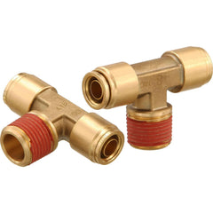 Metal Push-To-Connect Tube Fittings; Fitting Type: TEE BRCH; Connection Type: Push-to-Connect x MNPT; Material: Brass; Thread Size: 1/4″; Tube Outside Diameter: 1/2; Fitting Shape: Tee; Maximum Working Pressure (Psi - 3 Decimals): 250.000; Standards: DOT;