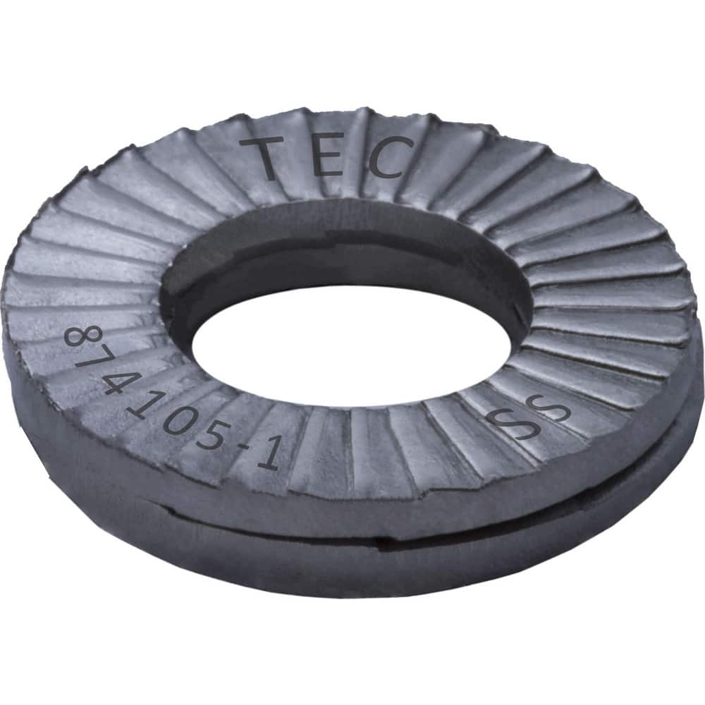 Wedge Lock Washers; Thread Size: 1; Material: Stainless Steel; Inside Diameter: 1.098 in; Outside Diameter: 1.909 in; Finish: Uncoated; Hardness: Kolsterize Case Hardened; Standards: MIL-STD-1312-7   ISO 9001:2008    ISO TS16949; Thickness: 3.2 in