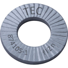 Wedge Lock Washers; Thread Size: #10; M5; Material: Steel; Inside Diameter: 0.213 in; Outside Diameter: 0.425 in; Finish: Zinc Plated; Hardness: 465 HV Min; Standards: MIL-STD-1312-7   ISO 9001:2008    ISO TS16949; Thickness: 1.8 in