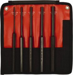 Mayhew - 5 Piece, 1/8 to 3/8", Pin Punch Set - Hex Shank, Steel, Comes in Kit Bag - All Tool & Supply