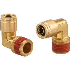 Metal Push-To-Connect Tube Fittings; Fitting Type: ELBOW; Connection Type: Push-to-Connect x MNPT; Material: Brass; Thread Size: 1/2″; Tube Outside Diameter: 3/8; Fitting Shape: 90 ™ Elbow; Maximum Working Pressure (Psi