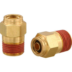 Metal Push-To-Connect Tube Fittings; Fitting Type: CONN; Connection Type: Push-to-Connect x MNPT; Material: Brass; Thread Size: 1/4″; Tube Outside Diameter: 1/2; Fitting Shape: Straight; Maximum Working Pressure (Psi - 3 Decimals): 250.000; Overall Length