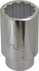 Proto - 1-7/16", 1/2" Drive, Deep Hand Socket - 12 Points, 3-1/2" OAL, Chrome Finish - All Tool & Supply