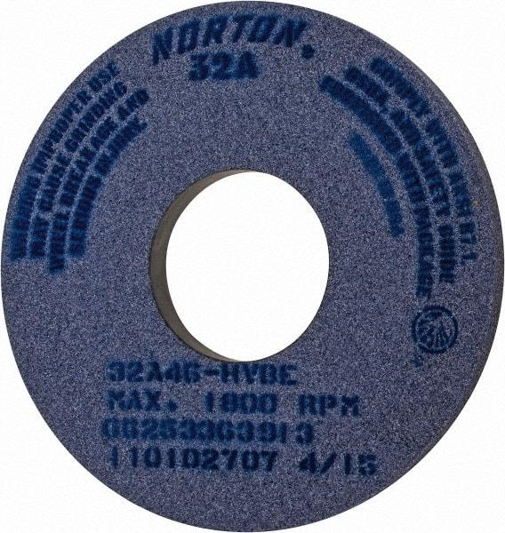 Norton - 14" Diam x 5" Hole x 1" Thick, H Hardness, 46 Grit Surface Grinding Wheel - Aluminum Oxide, Type 1, Coarse Grade, 1,800 Max RPM, Vitrified Bond, No Recess - All Tool & Supply