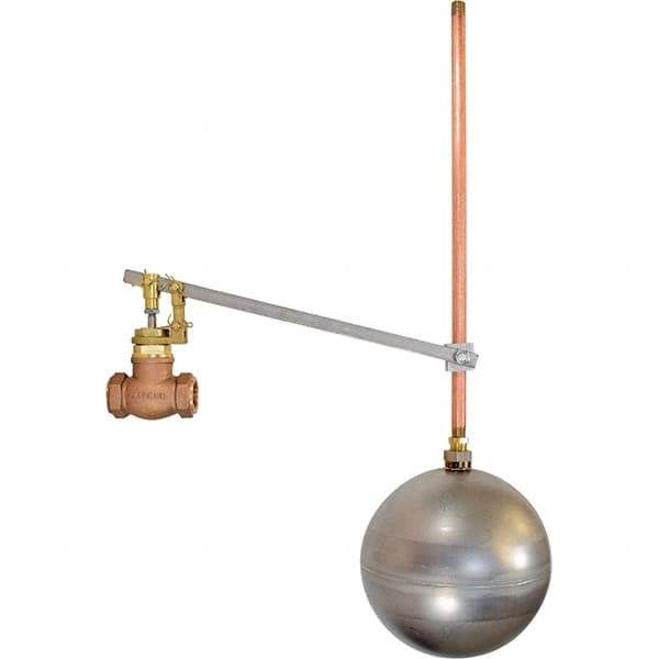 Control Devices - 3/4" Pipe, Brass & Bronze, Globe Pattern-Single Seat, Mechanical Float Valve - 100 psi, FIP x FIP End Connections - All Tool & Supply