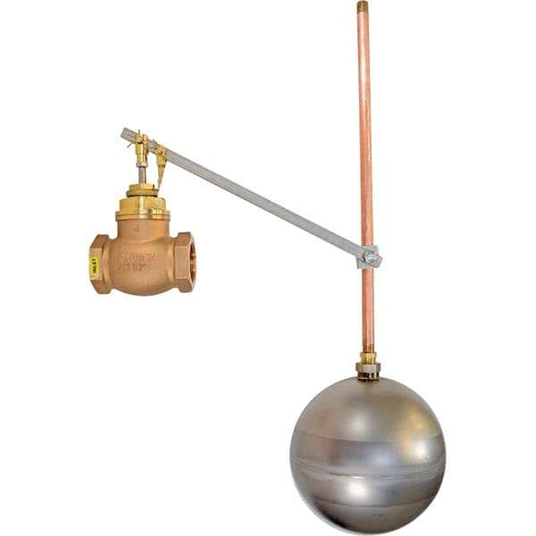 Control Devices - 1" Pipe, Brass & Bronze, Globe Pattern-Single Seat, Mechanical Float Valve - 100 psi, FIP x FIP End Connections - All Tool & Supply