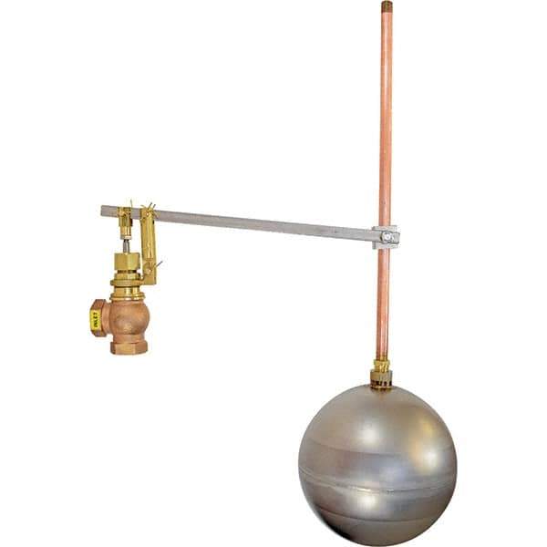 Control Devices - 1/2" Pipe, Brass & Bronze, Angle Pattern-Single Seat, Mechanical Float Valve - 100 psi, FIP x FIP End Connections - All Tool & Supply