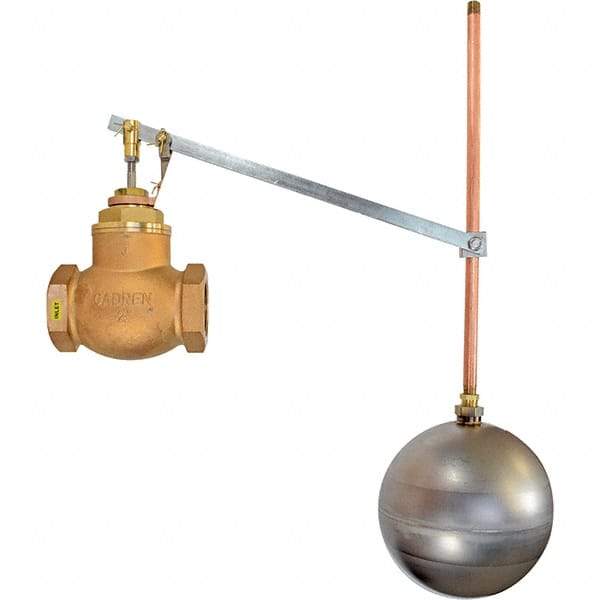 Control Devices - 2" Pipe, Brass & Bronze, Globe Pattern-Single Seat, Mechanical Float Valve - 75 psi, FIP x FIP End Connections - All Tool & Supply