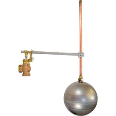 Control Devices - 3/4" Pipe, Brass & Bronze, Angle Pattern-Single Seat, Mechanical Float Valve - 100 psi, FIP x FIP End Connections - All Tool & Supply