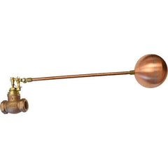 Control Devices - 1" Pipe, Brass & Bronze, Globe Pattern-Double Seat, Mechanical Float Valve - 100 psi, FIP End Connections - All Tool & Supply