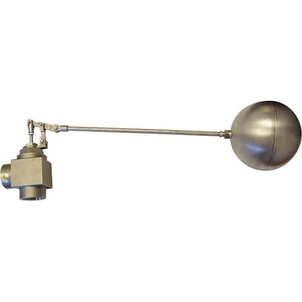 Control Devices - 1-1/2" Pipe, Stainless Steel, Angle Pattern-Double Seat, Mechanical Float Valve - 100 psi, FIP End Connections - All Tool & Supply