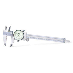 Insize USA LLC - Dial Calipers; Maximum Measurement (mm): 200 ; Dial Graduation (mm): 0.0200 ; Accuracy (mm): +/-0.03 ; Jaw Length (mm): 48.00 ; Range Per Revolution (mm): 2.00 ; Dial Face Color: White - Exact Industrial Supply