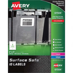 AVERY - Pack of (200), 3" x 5" White Polyester Durable Square Labels - All Tool & Supply