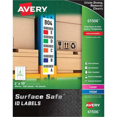 AVERY - Pack of (200), 2" x 10" White Polyester Durable Square Labels - All Tool & Supply