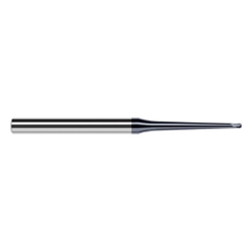 3/32″ Dia. × 1/4″ Shank × 0.074″ DOC × 3″ OAL, Carbide AlTiN, 2 Flute, Ballnose End Mill - Exact Industrial Supply