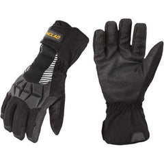 ironCLAD - Size XL (10) Synthetic Leather Work Gloves - For Cold Weather, Uncoated, Gauntlet Cuff, Full Fingered, Black, Paired - All Tool & Supply