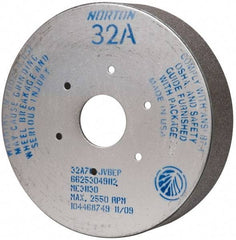 Norton - 9" Diam, 4-15/16" Hole Size, 2" Overall Thickness, 70 Grit, Type 35 Tool & Cutter Grinding Wheel - Medium Grade, Aluminum Oxide, J Hardness, Vitrified Bond, 2,550 RPM - All Tool & Supply