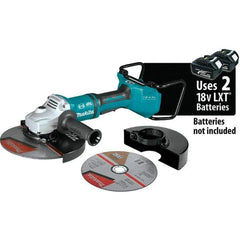 Makita - 9" Wheel Diam, 6,000 RPM, Cordless Angle & Disc Grinder - 5/8-11 Spindle, 36 Volts - All Tool & Supply