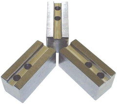 H & R Manufacturing - 24" Chuck Capacity, 3mm x 60° Serrated Attachment, Square Soft Lathe Chuck Jaw - 3 Jaws, Steel, 3.15" Btw Mount Hole Ctrs, 8-1/2" Long x 2-1/2" Wide x 2-1/2" High, 0.984" Groove, 20mm Fastener - All Tool & Supply