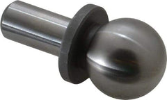 Jergens - 3/4" Ball Diam, 3/8" Shank Diam, Steel Inspection Tooling Ball - Slip-Fit Shank, 1-1/4" Ball Center to Shank Bottom, 1/2" Ball Center to Shoulder Bottom, with Shoulder - All Tool & Supply