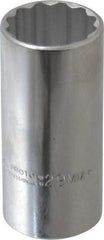 Proto - 1/2" Drive, Deep Hand Socket - 12 Points, 3-1/4" OAL, Chrome Finish - All Tool & Supply