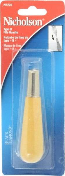 Nicholson - 4-1/8" Long x 1-1/16" Diam File Handle - For Use with 4, 6, 8 & 10" Files - All Tool & Supply