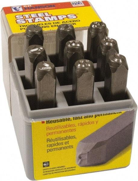 C.H. Hanson - 9 Piece, 5/32" Character Steel Stamp Set - Figures, Heavy Duty - All Tool & Supply