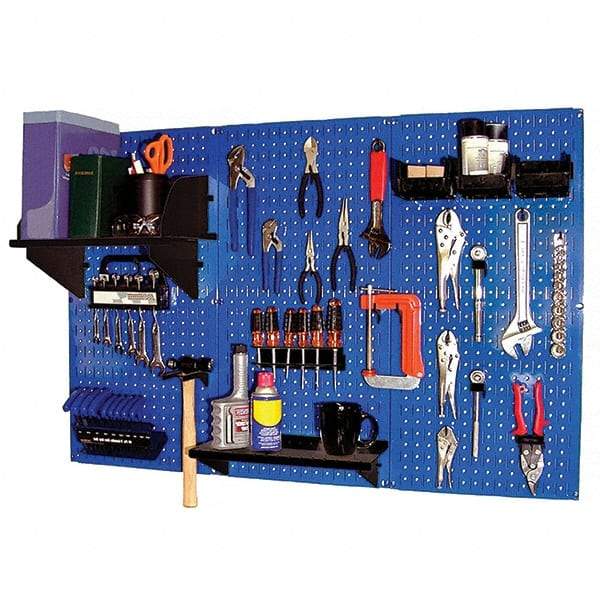 Wall Control - 48" Wide x 32" High Peg Board Kit - 3 Panels, Metal, Blue/Black - All Tool & Supply