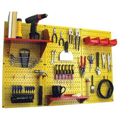 Wall Control - 48" Wide x 32" High Peg Board Kit - 3 Panels, Metal, Yellow/Red - All Tool & Supply