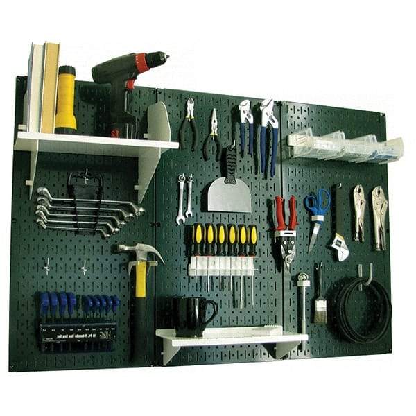 Wall Control - 48" Wide x 32" High Peg Board Kit - 3 Panels, Metal, Green/White - All Tool & Supply