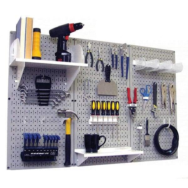 Wall Control - 48" Wide x 32" High Peg Board Kit - 3 Panels, Metal, Red/White - All Tool & Supply