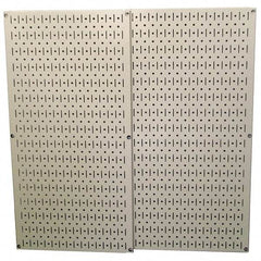 Wall Control - 32" Wide x 32" High Peg Board Storage Board - 2 Panels, Metal, Beige - All Tool & Supply