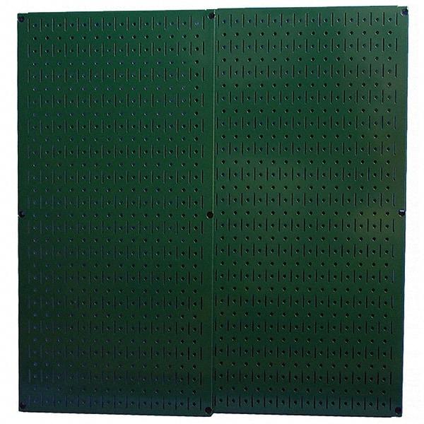 Wall Control - 32" Wide x 32" High Peg Board Storage Board - 2 Panels, Metal, Green - All Tool & Supply