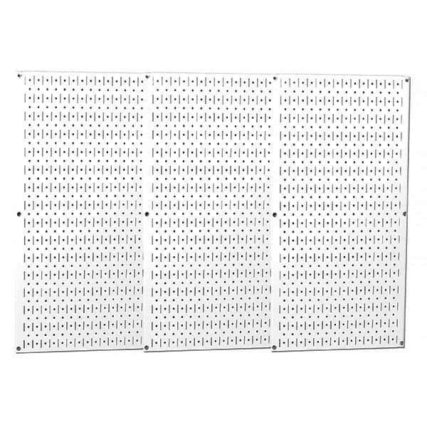 Wall Control - 48" Wide x 32" High Peg Board Storage Board - 3 Panels, Metal, White - All Tool & Supply