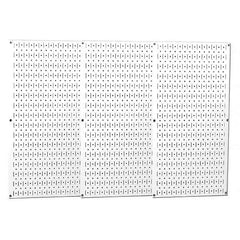 Wall Control - 48" Wide x 32" High Peg Board Storage Board - 3 Panels, Metal, White - All Tool & Supply