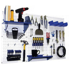 Wall Control - 48" Wide x 32" High Peg Board Kit - 3 Panels, Metal, White/Blue - All Tool & Supply