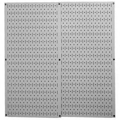 Wall Control - 32" Wide x 32" High Peg Board Storage Board - 2 Panels, Metal, Gray - All Tool & Supply