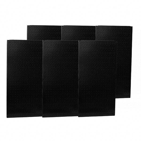 Wall Control - 96" Wide x 32" High Peg Board Storage Board - 6 Panels, Metal, Black - All Tool & Supply