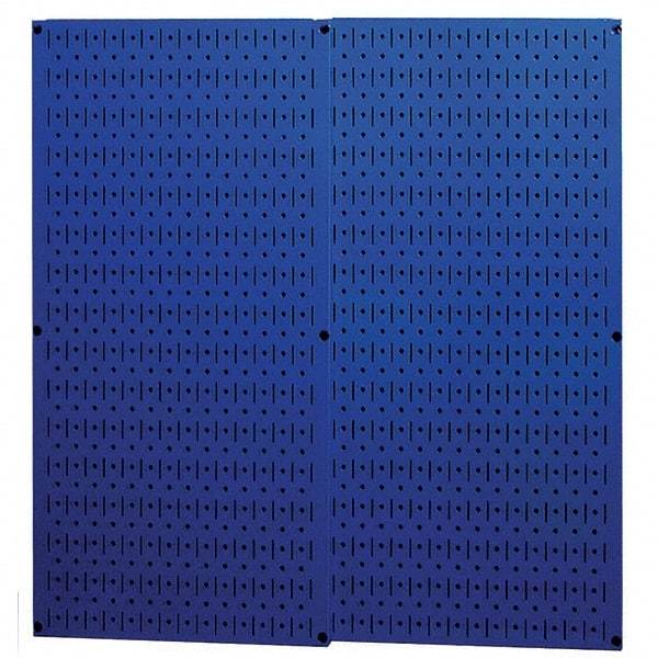 Wall Control - 32" Wide x 32" High Peg Board Storage Board - 2 Panels, Metal, Blue - All Tool & Supply