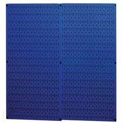 Wall Control - 32" Wide x 32" High Peg Board Storage Board - 2 Panels, Metal, Blue - All Tool & Supply