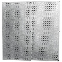 Wall Control - 32" Wide x 32" High Peg Board Storage Board - 2 Panels, Galvanized Steel, Metallic - All Tool & Supply