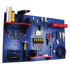 Wall Control - 48" Wide x 32" High Peg Board Kit - 3 Panels, Metal, Blue/Red - All Tool & Supply